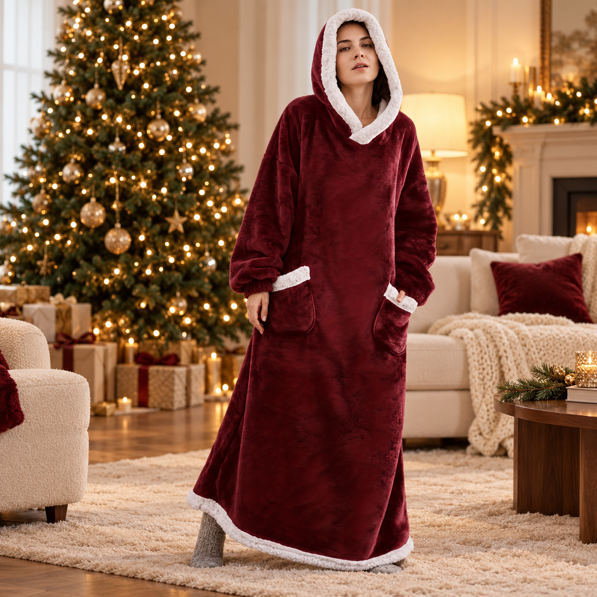 Cozy Days – Extra Long Blanket Hoodie.