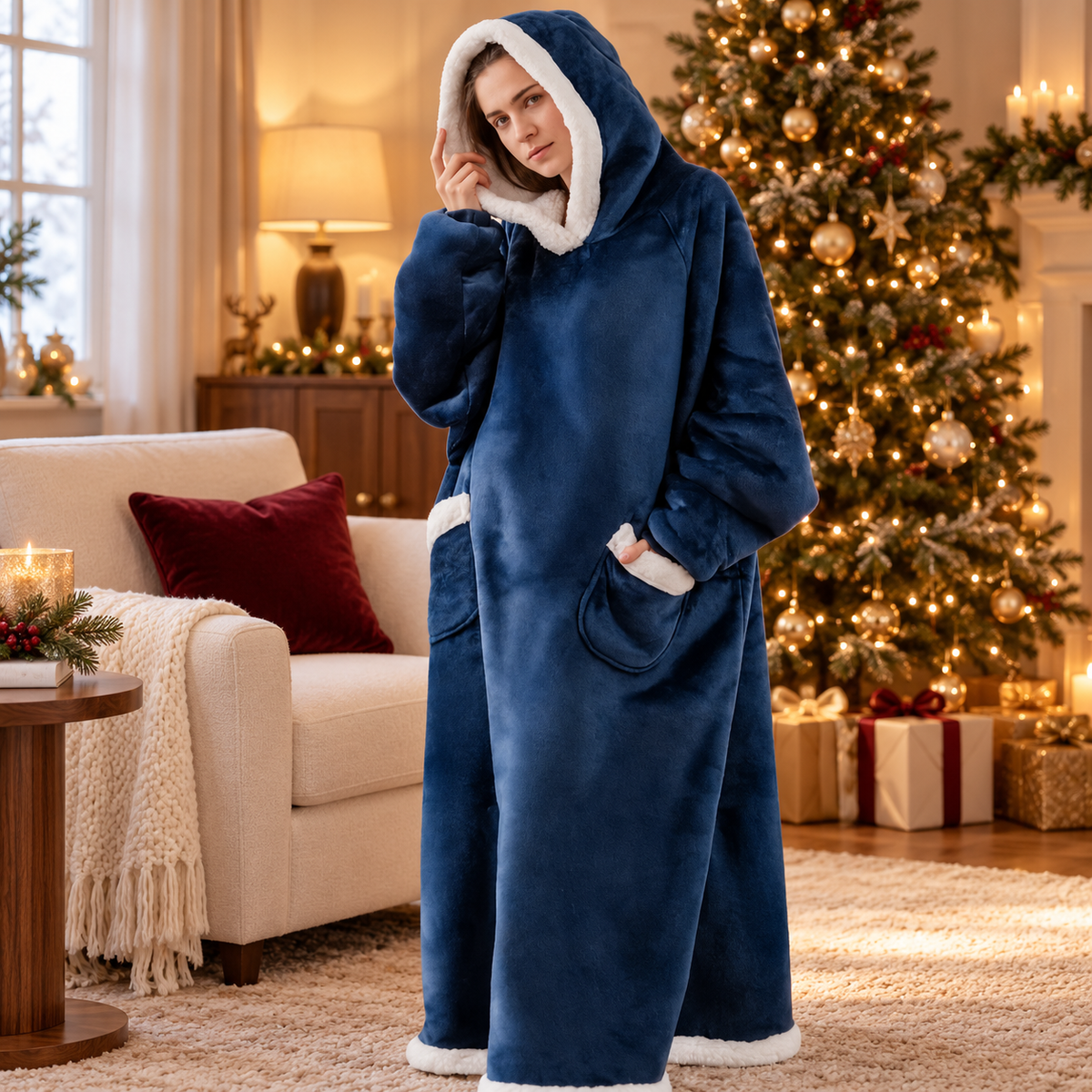 Cozy Days – Extra Long Blanket Hoodie.