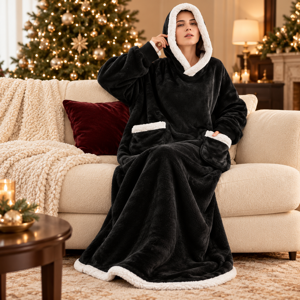 Cozy Days – Extra Long Blanket Hoodie.